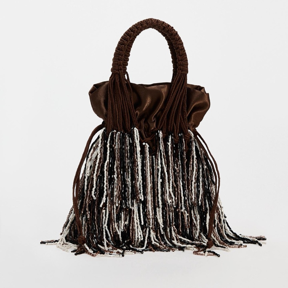 Zara beaded mini bucket bag